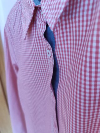 Camisa Cortefiel de cuadros roja y blanca talla 40