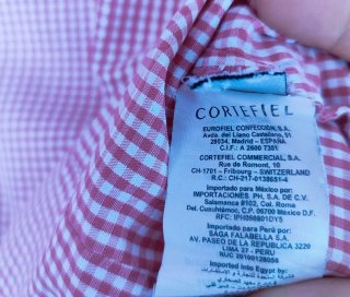 Camisa Cortefiel de cuadros roja y blanca talla 40