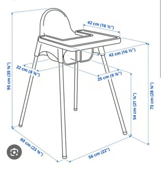 Trona para bebe de IKEA con cojín hinchable+funda.