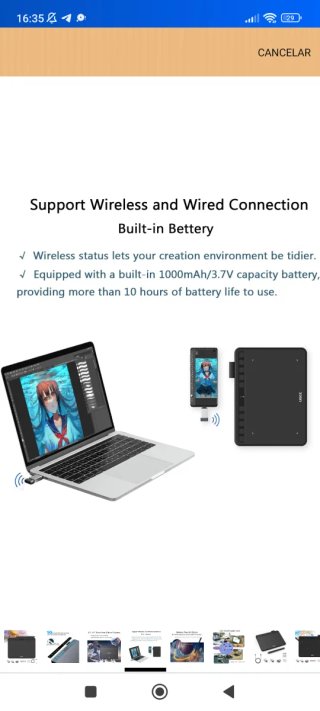 Oferta❤️Tableta Gráfica UGEE S640W Negra