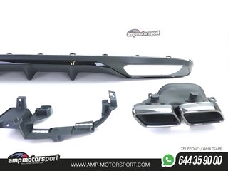 DIFUSOR TRASERO MERCEDES CLASE E W213 2016-2020 + COLAS NEGRAS
