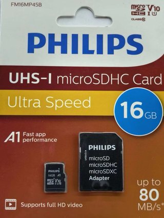 Tarjeta MicroSD Philips 16GB + Adaptador