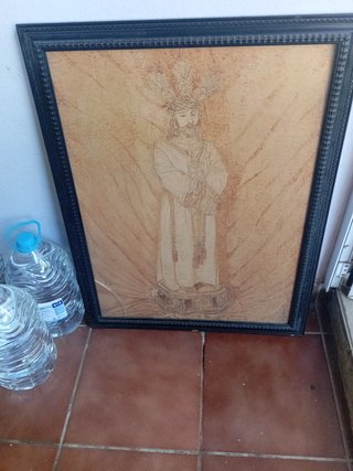 Cuadro Cristo Cautivo Madera Quemada