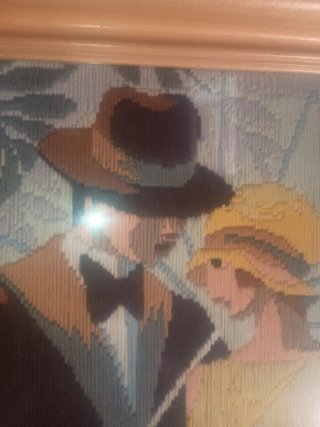 Cuadro romántico Art Decó años 80