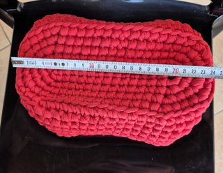 Borsa artigianale in fettuccia rossa fatta a mano