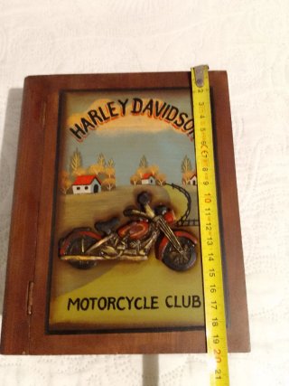 Caja Madera Harley Davidson Moto Club