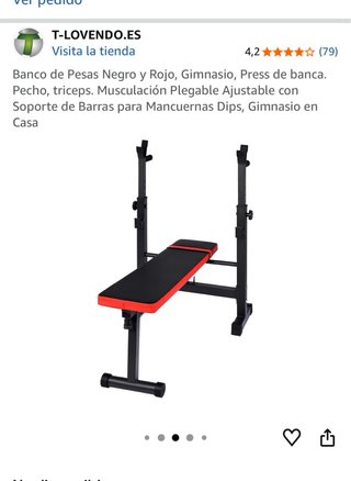 Banco de abdominales con soporte  barra de pesas