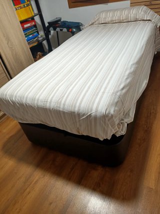 Cama abatible de 90 color marrón  Se vende colchón