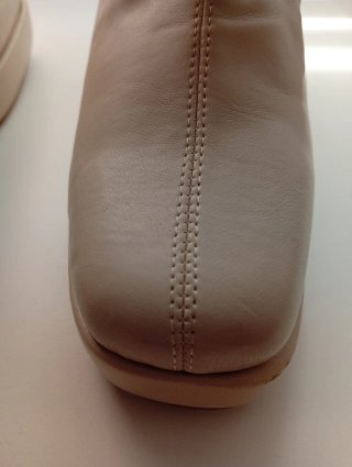 Botas Beige Tacón Plataforma Cremallera
