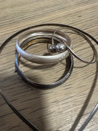 Lote de 4 pulseras y collar plata 925