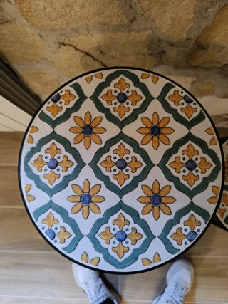 Set 2 Porta Vasi Ceramica e Metallo