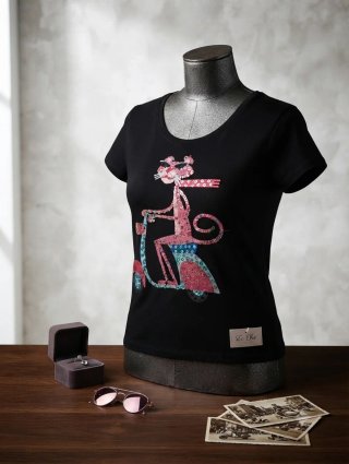 Camiseta Pantera Rosa con Estampado y lentejuelas