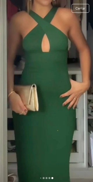 Vestido verde Zara cruzado