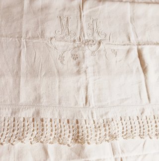 Lenzuolo e federa puro lino vintage