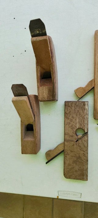 6 cepillos carpintero antiguos, de madera
