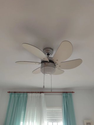 Ventilador Inspire 5 aspas plata/blanco, 76 cm