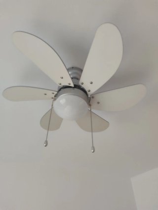 Ventilador Inspire 5 aspas plata/blanco, 76 cm