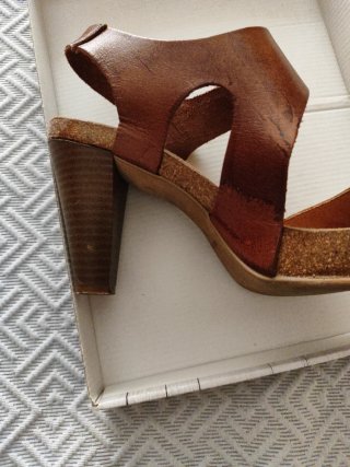 Sandalias tacon de  piel  made in Spain