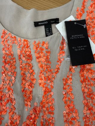 Vestido lentejuelas Mango. Sin estrenar. Talla M.