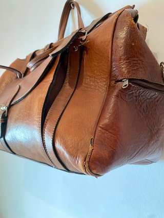 Maleta de piel Meleta vintage marrón