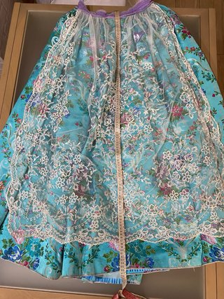 Traje de Fallera Azul Floral. Zapatos 38