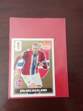 Cromo Haaland Extra Sticker Dorado Mundial