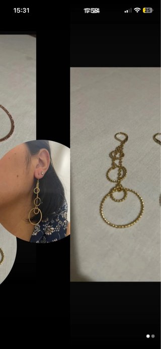 Conjunto bisutería alta calidad oro y rojo