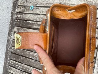 Bolso vintage de cuero marrón 19*22