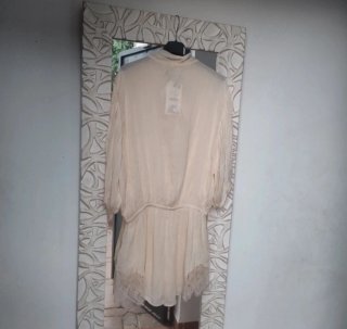 Blusa Mino Beige Encaje Talla Única