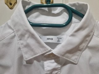 Camisa de vestir Mango Blanca Talla L 100% Algodón