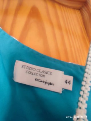 Vestido fiesta talla 44 bordado a mano,Corte Ingle