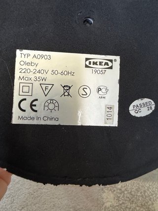 Lámpara IKEA Oleby A0903