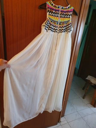 Vestido Boho Bordado Multicolor Talla Única