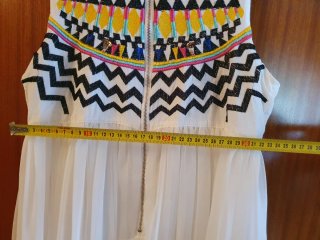 Vestido Boho Bordado Multicolor Talla Única