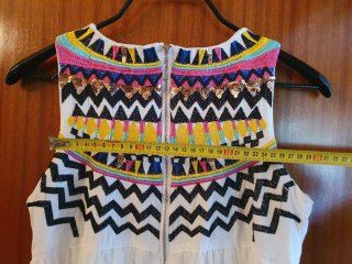 Vestido Boho Bordado Multicolor Talla Única