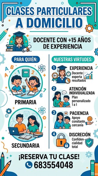 Clases particulares de refuerzo educativo.