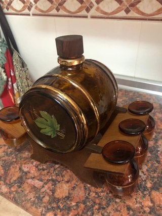 Juego de coñac barril con vasos