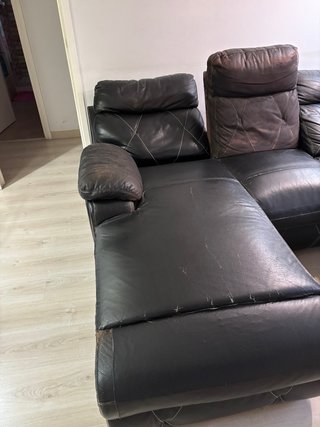 Sofá reclinable 2 plazas + posapiés