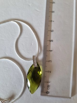 Collar Plata Cristal Swarovski 30mm Verde