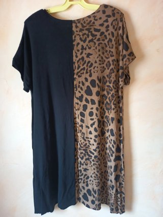 Vestido estampado leopardo y negro
