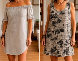 Lote 2 vestidos rayas y flores