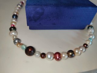 Collar Perlas Cristal Swarovski Multicolor