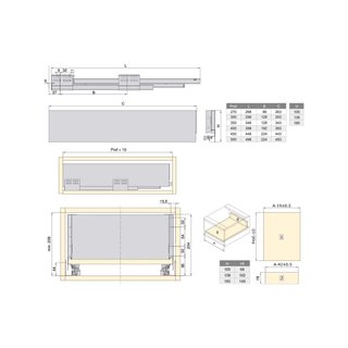 Emuca kit cajón cocina baño blanco