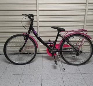 Bicicleta 24 Niña/Dama Negra y Rosa