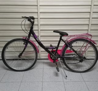 Bicicleta 24 Niña/Dama Negra y Rosa