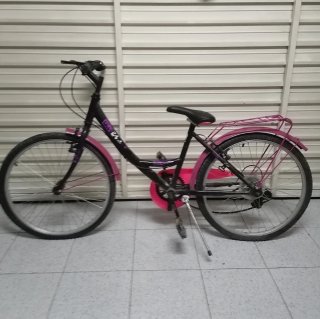 Bicicleta 24 Niña/Dama Negra y Rosa
