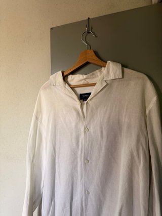 Camicia bianca misto lino misto uomo Pull&Bear S