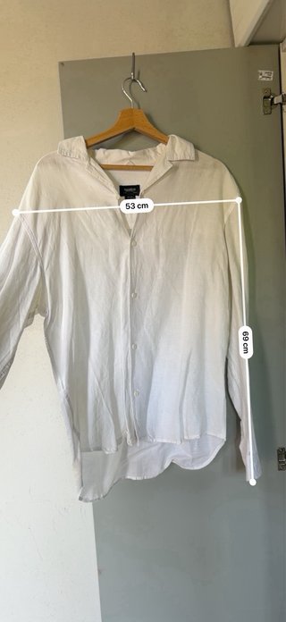 Camicia bianca misto lino misto uomo Pull&Bear S