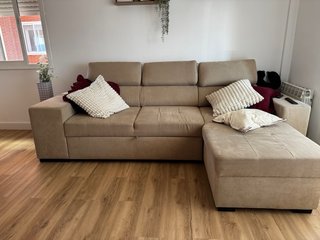 Sofá Conforama Beige con Chaise Longue