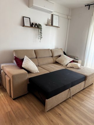 Sofá Conforama Beige con Chaise Longue
